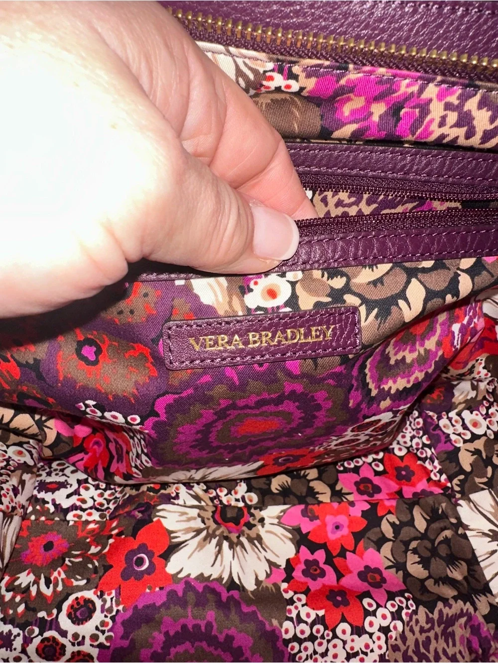 Vera Bradley Quilted Leather Satchel
